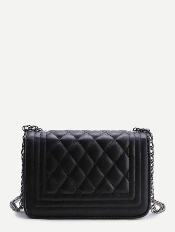 Women's fashion black bag with smooth