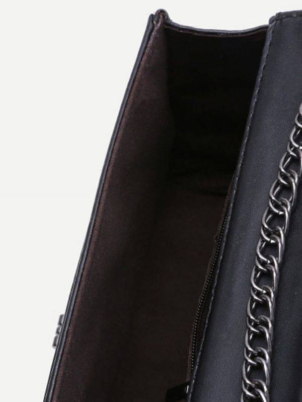 Women's fashion black bag with smooth
