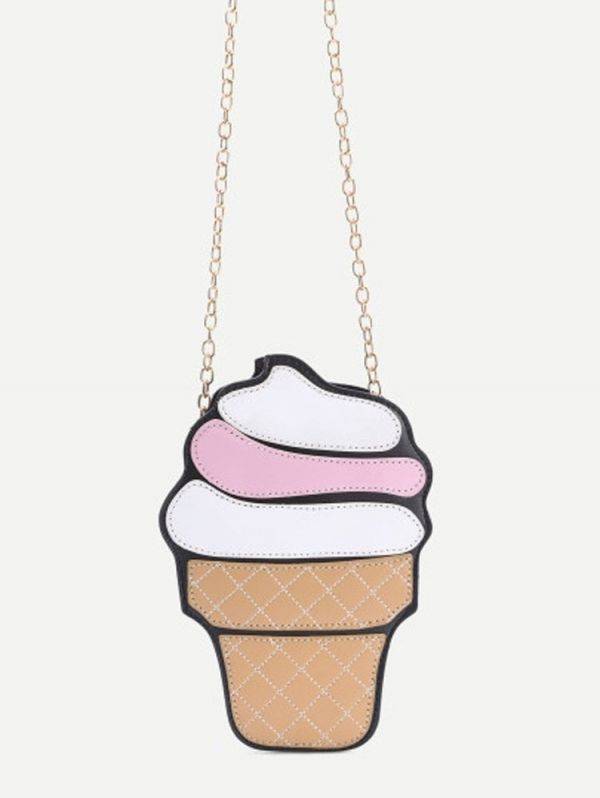 Ice cream shoulder bag with chain