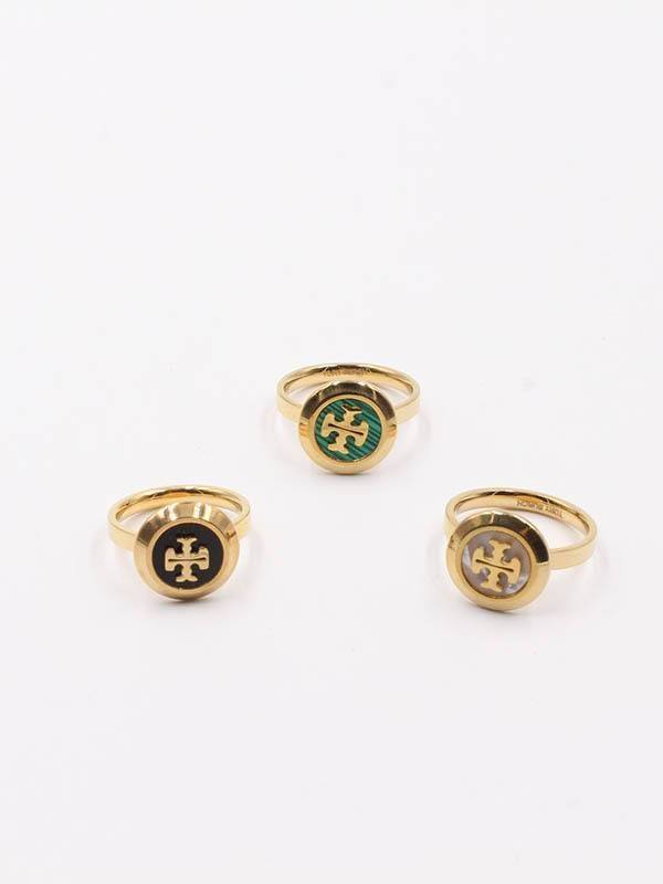 Tory Burch mother-of-pearl rings