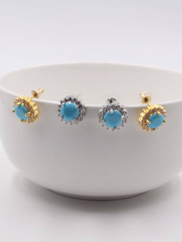 turquoise zircon earrings